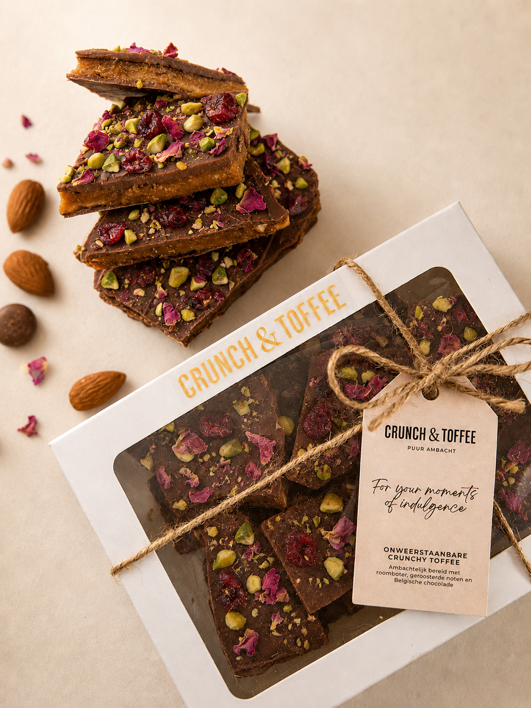 Pistache bites 150g van boven 