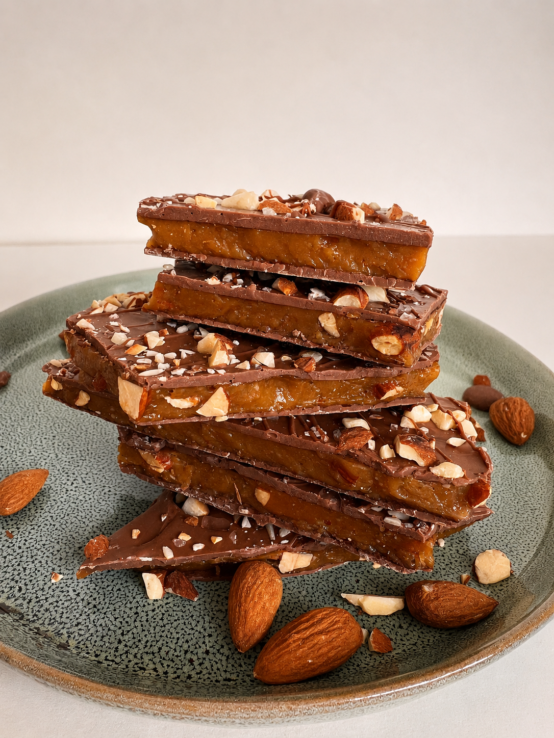 Classic Caramel Zeezout chocolade amandel toffee 150g stapel