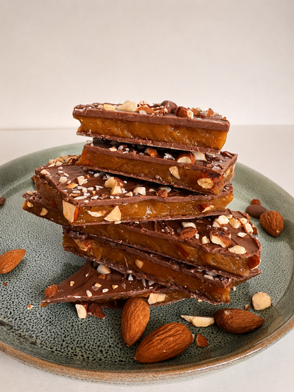 Classic Caramel Zeezout chocolade amandel toffee 150g stapel