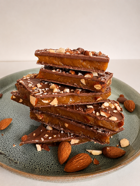 Classic Caramel Zeezout chocolade amandel toffee 150g stapel