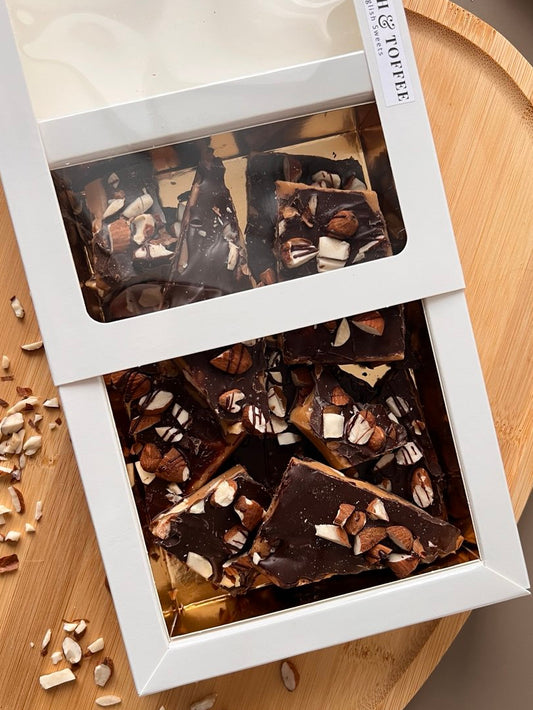 Luxe chocolade toffee cadeaubox 300g handgemaakt in Nederland